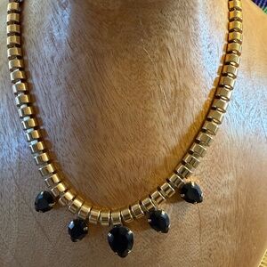 VINTAGE Isadora GOLD BLACK bib necklace